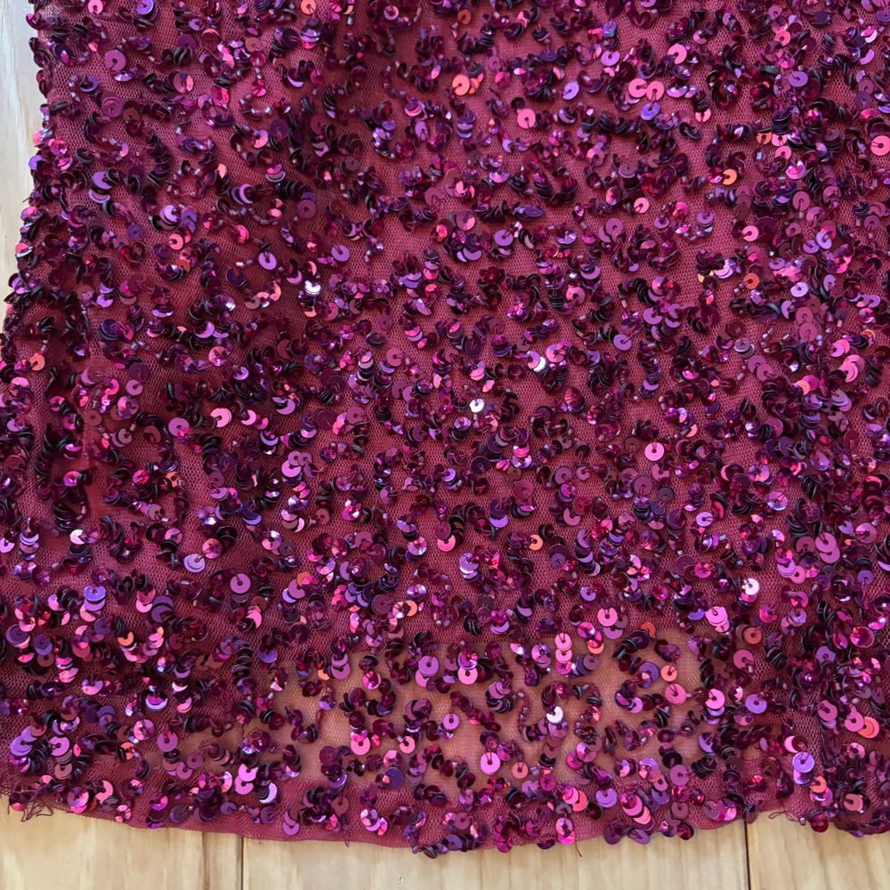 NEW Parker Black Sia Pink Sequin V Neck Sleeveless Front Slit Accent Dress - Picture 10 of 14